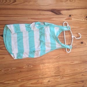 White and green striped tank top